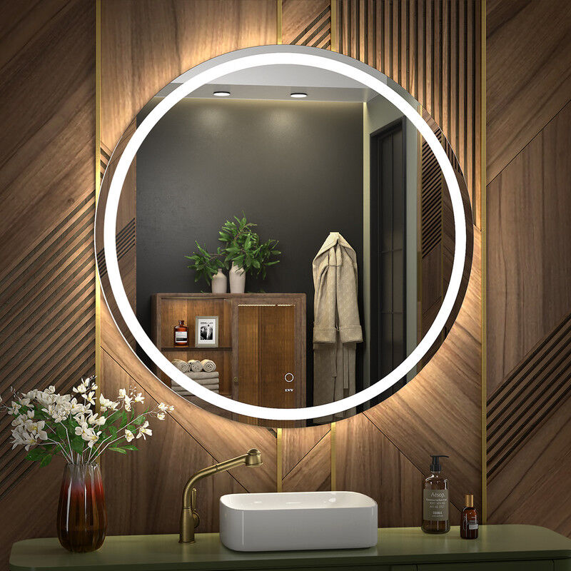 KWW - 80 cm led Salle de Bain Vanity Mirror, Température de Couleur Réglable, Lumière Anti - Brouillard, Facile à Installer, Miroir de Vanité Mural