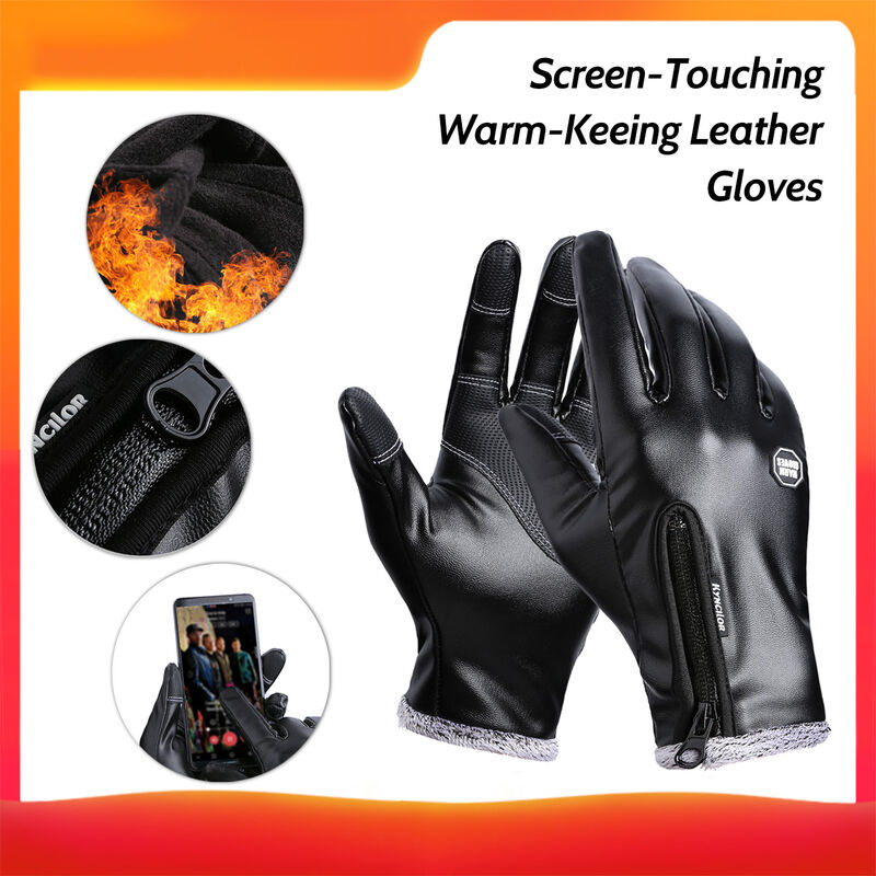 

Guantes de invierno para deportes al aire libre Guantes de cuero que tocan la pantalla Guantes de moda para mantener el calor Guantes de ciclismo a