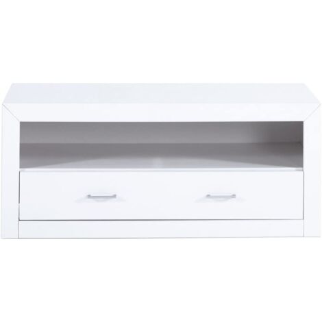 Kynus -Lacado Mesa de tv,Madera de  Pino Maciza Y MDF color Blanco Lacado ,medidas   50 x 120x 50 cm, (Alto/Ancho/Fondo)
