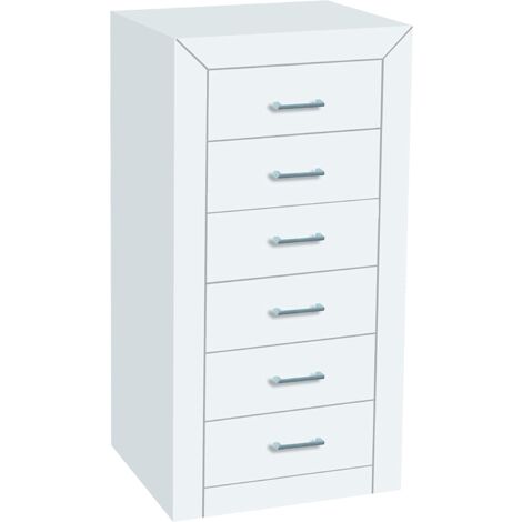 Kynus Lacado Sifonier de 6 cajones, Madera de  Pino Maciza Y MDF color Blanco Lacado ,medidas 105 x 55 x 40 cm,(Alto/Ancho/Fondo)