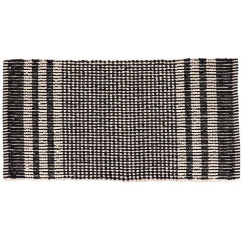 Kyoto alfombra de chenilla de algodón microfibra 45x90 cm - negro beige - Tendance