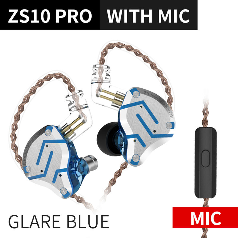 

ZS10 Pro Auriculares internos con cable de 3,5 mm 1DD + 4BA Auriculares hibridos de musica HiFi Auriculares deportivos Cable desmontable de 2 pines