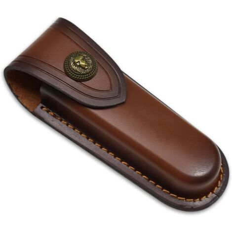 KZQ 1 pezzo custodia per coltello, custodia per coltello, fodero per coltello, pelle, custodia per coltello, borsa, cintura per coltello, robusta e durevole, marrone, borsa per coltelli pieghevoli, co