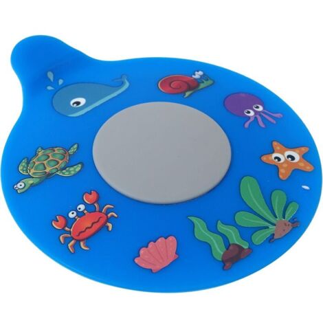 KZQ 1 Tappo di scarico per vasca da bagno, Tappo in silicone, Copriscarico universale per vasca da bagno, Regalo per bambini e neonati (Tartaruga blu, 13 cm)
