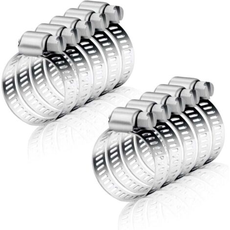 KZQ 10 abrazaderas de manguera ajustables de 16-25 mm, de metal y de acero inoxidable, para conductos, campanas, extractores y ventiladores.
