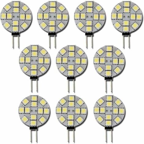 KZQ - 10 bombillas LED G4 de 12 V CC, no regulables, blancas, 6000 K, repuesto de bombilla halógena de 20 W para cocina, autocaravana, remolque, barco