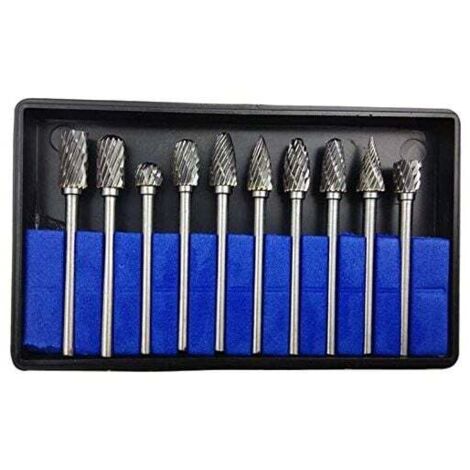 KZQ 10 brocas de corte rotativas de carburo de 3 mm y 6 mm para carpintería, grabado y perforación.