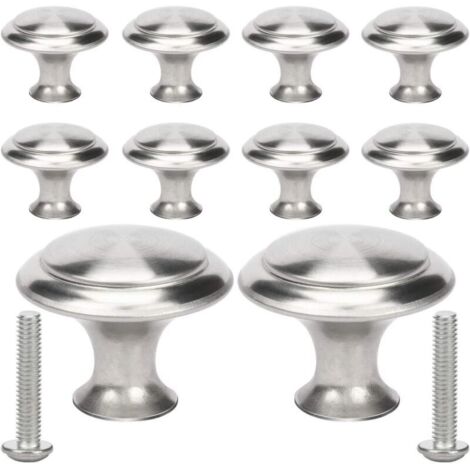 KZQ 10 maniglie rotonde per mobili in argento, pomelli rotondi per cassetti, pomelli per mobili con viti, per armadi e guardaroba