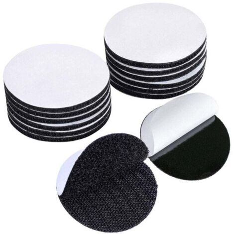 KZQ 10 pegatinas redondas antiarañazos de doble cara extrafuertes de 5 cm, reutilizables, autoadhesivas, para bricolaje, marcos de fotos y montaje en pared sin taladrar, color negro.