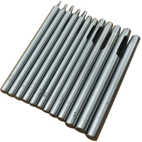 KZQ 10 pezzi di punzoni per pelle, punzoni cavi in acciaio tondo, utensili per punzonatura di pelle per cinturini per orologi da 0,5 mm a 5 mm