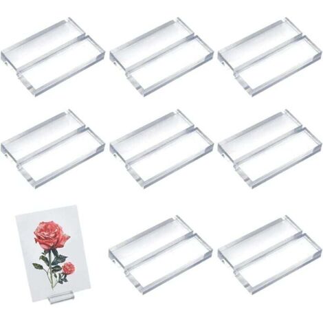 KZQ 10 piezas de portatarjetas de mesa, portamenús de boda, portatarjetas de acrílico transparente para mesa de boda, portanúmeros de mesa, portatarjetas para números de mesa