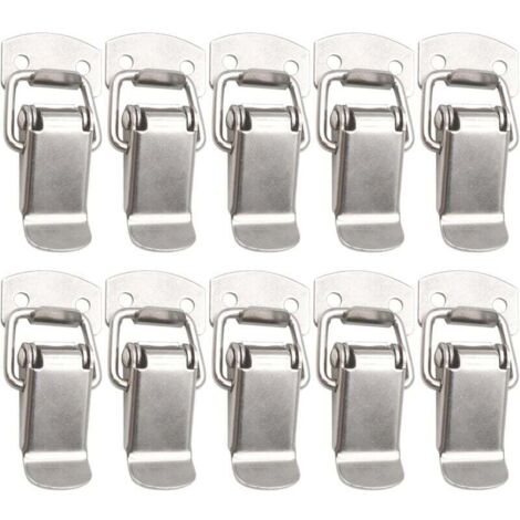 KZQ 10 piezas pestillo de palanca 47 mm pestillo de palanca, cerradura de palanca, cerradura de capó, cerradura de resorte, pestillo con resorte para ventana, muebles, cajón, gabinete, caja de herrami