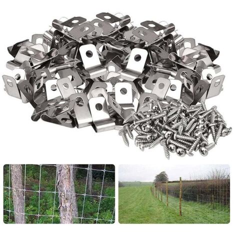 KZQ 100 abrazaderas de alambre para cercas, clips de acero inoxidable para cables, abrazaderas para jaulas de alambre, clips de montaje para cercas agrícolas, 304