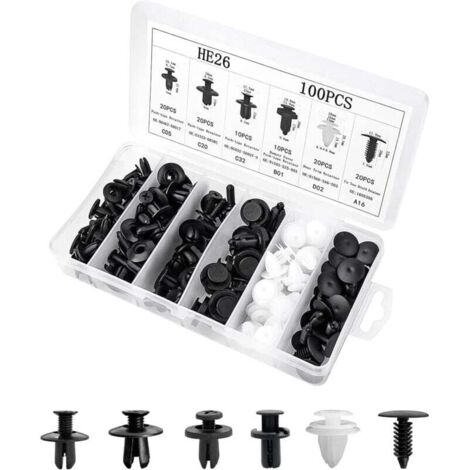 KZQ 100 clips de sujeción para coche, clips para coche, remaches de plástico, clips de fijación, remaches de plástico para coche, clips de plástico para coche