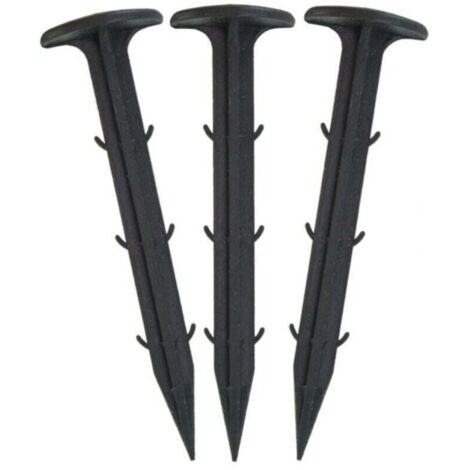 KZQ 100 estacas de plástico para jardín, anclajes para mantillo y lonas, ganchos para lonas de 110 mm.