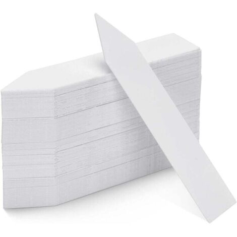KZQ 100 etiquetas de plástico para plantas, etiquetas blancas de plástico para jardín, 10 x 2 cm