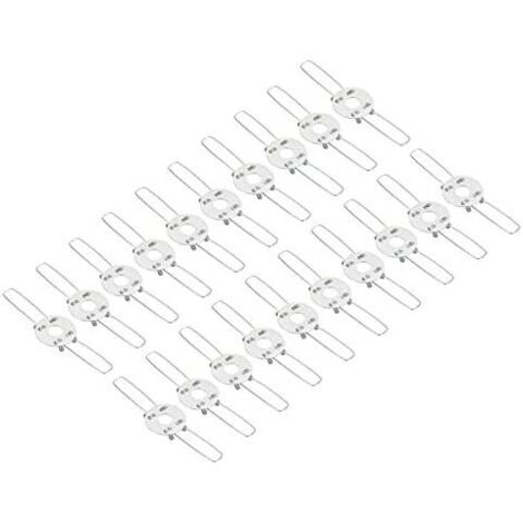 KZQ 100 mm Clip a molla per paralume, confezione da 20 clip a molla di fissaggio in metallo con 2 forcelle Adattatore per paralume per lampade a sospensione e lanterne, argento