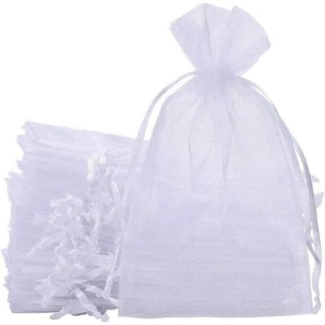 KZQ 100 pezzi grandi sacchetti regalo in organza, 20 x 30 cm, sacchetti per gioielli, sacchetti regalo per matrimoni con coulisse per confezionare regali per feste di compleanno e regali di Natale (bi