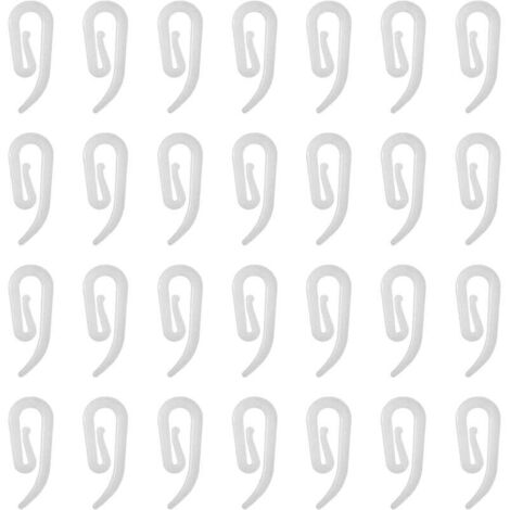 KZQ 100 piezas de ganchos de plástico blanco para cortinas, ganchos para barras de cortinas, ganchos para cortinas de ventana, cortinas de puerta y cortinas de ducha