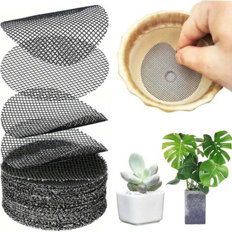 KZQ 100 piezas de rejilla de drenaje para bonsái, tapete para macetas redondas, rejilla de plástico para taza, maceta o jardinera de bonsái