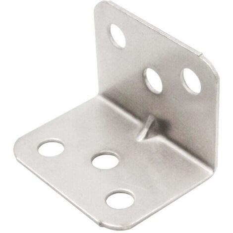 KZQ 100 soportes de esquina en forma de L de acero inoxidable - Soporte de ángulo recto de 90 grados para fijar muebles de madera (plateado, 36 x 27 mm)