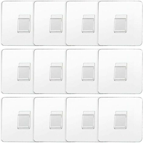 KZQ 12 ganchos adhesivos de repuesto para ducha, transparentes, para soporte de ducha de esquina (6 x 6 cm)