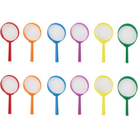 KZQ 12 lenti di ingrandimento in plastica da 60 mm, lenti di ingrandimento colorate per bambini, per anziani per visualizzare immagini, studenti per studiare, bambini come investigatori