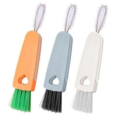 KZQ 12,5 x 2,5 cm, juego de cepillos de limpieza tres en uno de 3 piezas, cepillo de limpieza multifuncional para botellas de agua, tapas de tazas