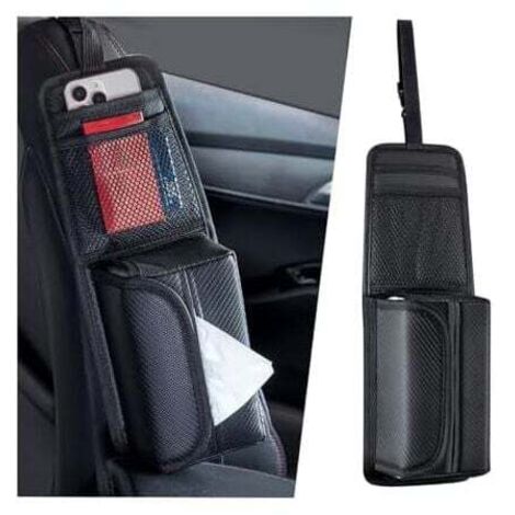 KZQ 13 x 7 x 38,5 cm, bolsa de almacenamiento lateral para asientos de coche, organizador lateral plegable para asientos de coche, organizador lateral plegable, bolsa de almacenamiento de malla para c