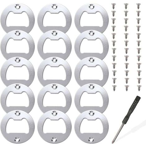 KZQ 15 juegos de insertos para abrebotellas, kit de piezas de metal para abrebotellas, moldes de resina, abridor de cerveza de resina, accesorios para manualidades