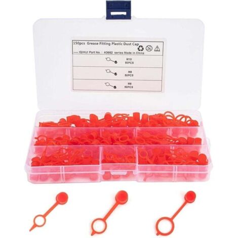 KZQ 150 tapones de plástico para válvulas de neumáticos de coche, modelos M6, M8 y M10, aptos para la mayoría de coches y motocicletas (rojos)