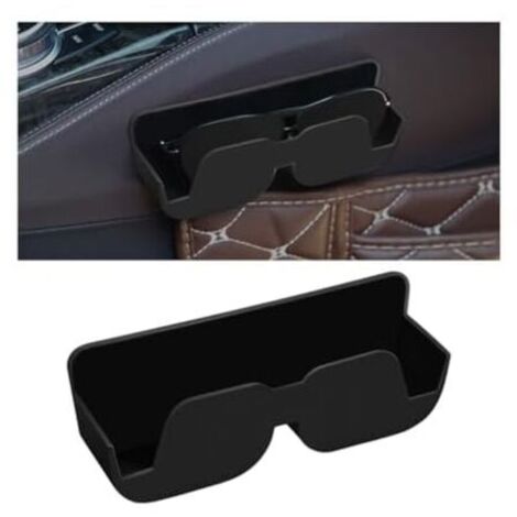 KZQ 16,5 x 5,5 x 3,5 cm Portaocchiali per auto, Custodia adesiva universale per occhiali da sole, Scatola portaocchiali per auto, Protezione autoadesiva per occhiali, Accessori per auto (Nero)