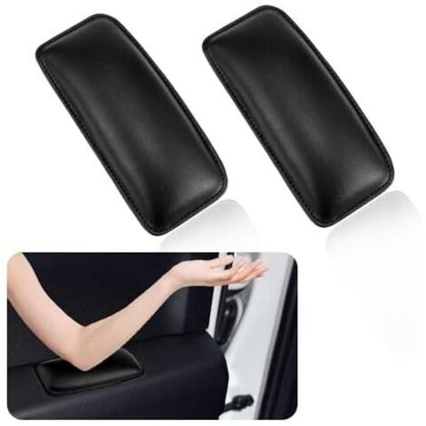 KZQ 180 x 80 mm, 2 pezzi, cuscinetto per bracciolo portiera auto, cuscino per bracciolo auto, console laterale, cuscinetto di supporto per ginocchia, accessori universali per interni auto (nero)