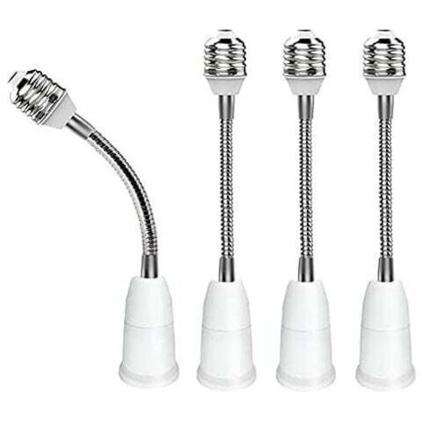 KZQ 195 mm 4 piezas Extensor E27 a E27, adaptador de lámpara de extensión, extensión de bombilla, conversión de interfaz para bombillas e iluminación