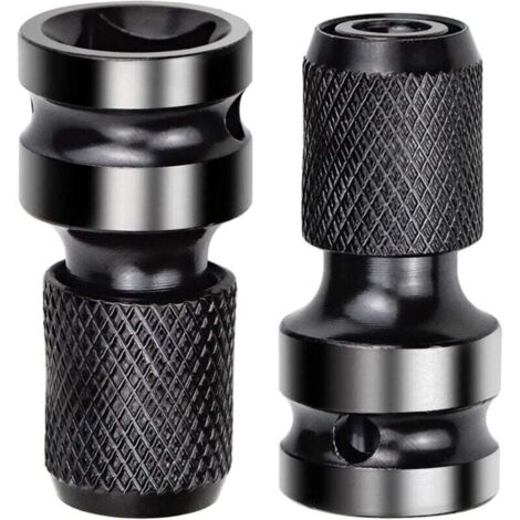 KZQ 2 adaptadores de llave de impacto de 1/2" a 1/4" con dado cuadrado de 1/2", convertidor de liberación rápida para llave de trinquete de impacto y portapuntas de destornillador.
