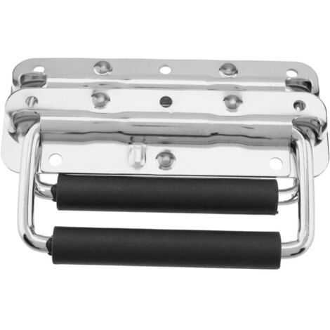 KZQ 2 asas plegables para cajas, asas plegables, asa de transporte plegable, asa de transporte metálica, asas plegables para cajas, para caja de herramientas, (140 x 40 mm)