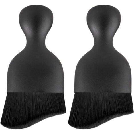 KZQ - 2 cepillos suaves para limpieza interior de coche, para eliminar el polvo de juntas y la salida de ventilación del aire acondicionado (negro)