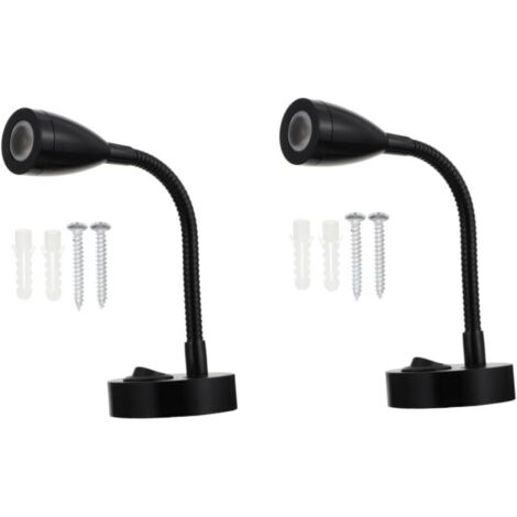 KZQ 2 confezioni di luci da lettura a LED con interruttore regolabile, lampada da parete per comodino, illuminazione interna per camper, bianco 6000K