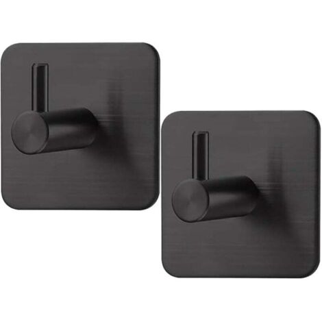 KZQ 2 ganchos de acero inoxidable para toallas de cocina, adhesivos cepillados, sin perforaciones, para baño.