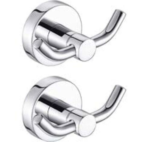 KZQ 2 ganchos para toallas de baño Diseño moderno de gancho doble para toallas, ideal para usar como ganchos para batas y toallas, ganchos para la pared de la ducha o ganchos para la cocina Toal
