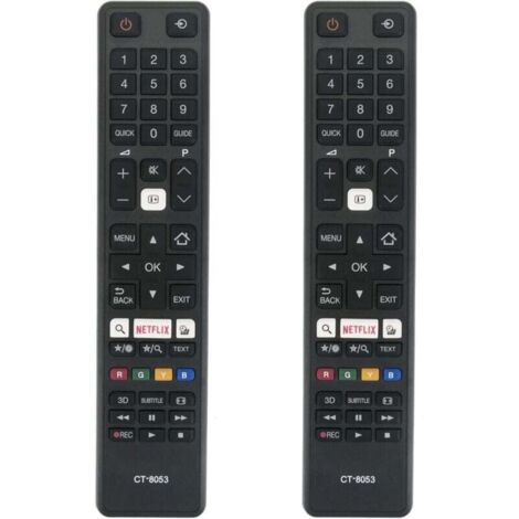 KZQ 2 mandos a distancia CT-8053 de repuesto para televisores Toshiba: 43L3733DG, 65U6763DA, 32W3763DG, 32W3753DG, 75U6763DA, 28W3754DG, 43U6763DG, 40L3663DG, 43U6763DA, 49U5766DA, 49L3763DG, 49V6