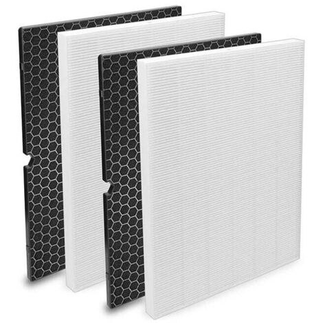 KZQ 2-pack H 116130 Filtro di ricambio per purificatore d'aria Winix 5500-2, 2 filtri HEPA e 2 filtri a carbone attivo