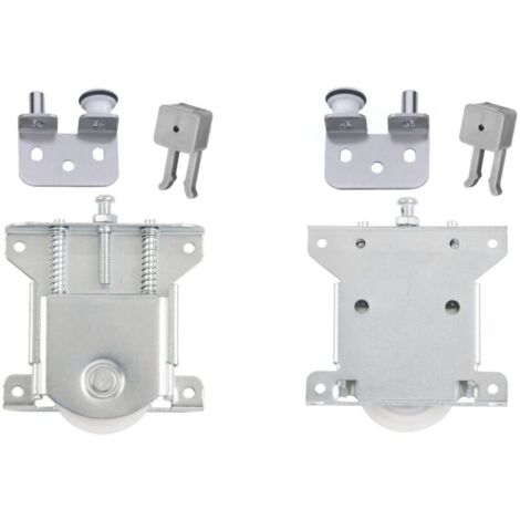 KZQ 2 paia di rulli per porte scorrevoli, ruote per armadi, mobili, armadi, finestre e porte scorrevoli (argento)