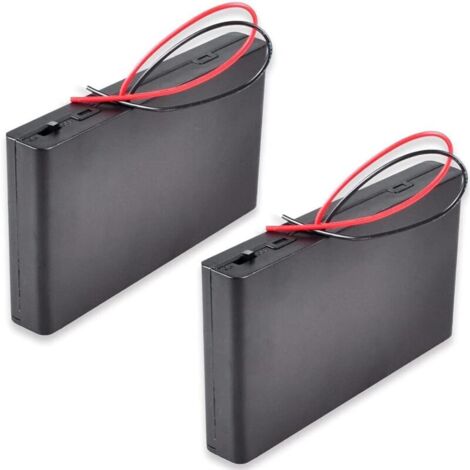 KZQ 2 pezzi 12V 8xAA portabatterie in plastica scatola di immagazzinaggio batteria coperchio interruttore on/off con cavi