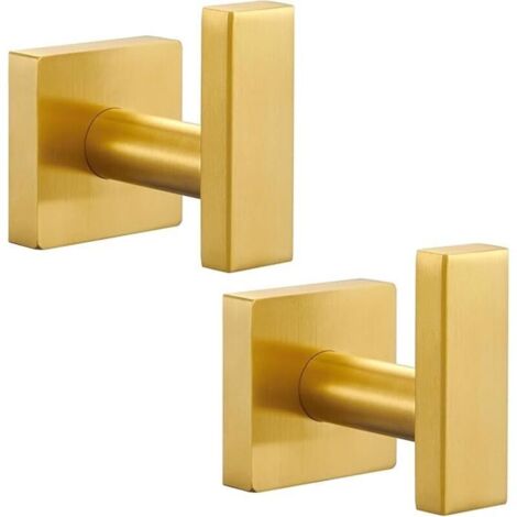 KZQ 2 pezzi ganci sopraporta in acciaio inossidabile per bagno, cappotti e accappatoi (ottone spazzolato oro)