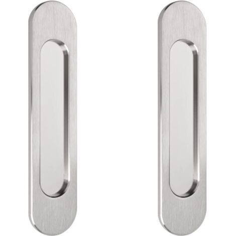 KZQ 2 pezzi maniglie autoadesive ovali per porte scorrevoli in lega di alluminio spazzolato per porte scorrevoli, finestre e armadi, 18 cm