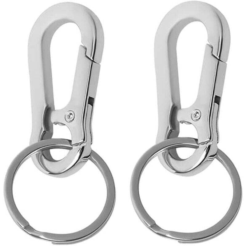 Image of 2 pezzi portachiavi con moschettone staccabile e clip portachiavi per uomo e donna - KZQ