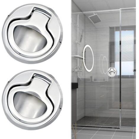 KZQ 2 Pezzi Zinklegierung Chiusura per portellone a filo, Chiusura per portellone a filo Slam Latch Lock per bagagliaio RV, Argento