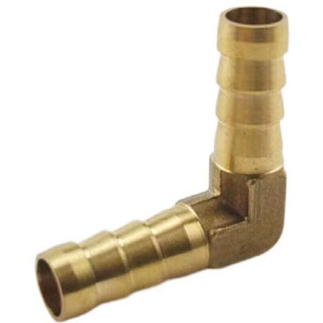 KZQ 2 piezas de 6 mm de latón con púas para manguera, conector de tubo de codo de 90 grados