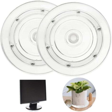 KZQ 2 platos giratorios universales de 15 cm con rotación de 360°, bandeja giratoria redonda transparente con rodamientos de bolas de acero para TV, ordenador y manualidades.